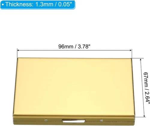 Vista 2 de PATIKIL Portatarjetas de crédito de acero inoxidable, paquete de 2 carteras de metal RFID para tarjetas de visita delgadas para mujeres y hombres