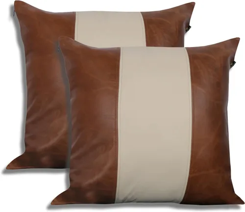 Vista 75 de Funda de almohada de cuero de cordero 100% cuero de cordero – Funda de cojín para sofá – Fundas decorativas para sala de estar y dormitorio, cuero