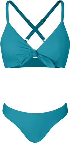 Vista 19 de CUPSHE - Conjunto de bikini de dos piezas para mujer, estampado floral y detalle de nudo de conejo