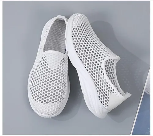 Vista 3 de Zapatos de malla para caminar para mujer, transpirables, sin cordones, ligeros, de moda, para ocio, tenis de secado rápido