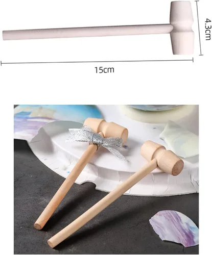 Vista 7 de Moldes de silicona grandes para bolas planetarias, molde de silicona esférica + 2 martillos de madera, molde redondo antiadherente para pasteles