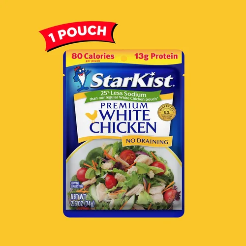 Vista 4 de StarKist Less Sodium Premium White Chicken - Bolsa de 2.6 onzas (paquete de 1)