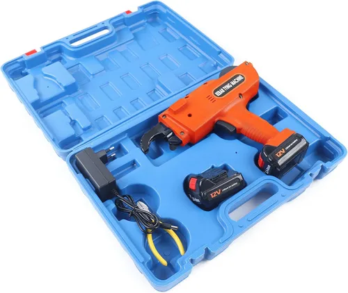 Vista 4 de Máquina de atar barras de refuerzo de 8 a 1.339 in, herramienta automática de atar barras de refuerzo con alicates + 2 baterías, máquina de atar