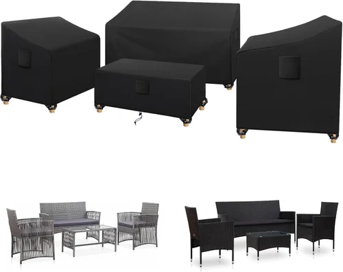 Vista 9 de SIRUITON - Funda impermeable para muebles de exterior, 4 piezas Fundas para muebles de patio, fundas para muebles de patio, 210D, tela resistente