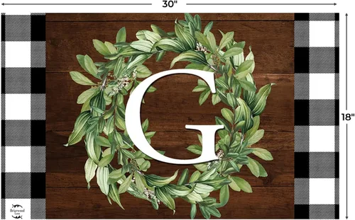 Vista 3 de Briarwood Lane Felpudo con monograma de corona con letra G (Monogram G)