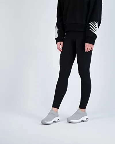 Vista 5 de CUSHIONAIRE Breeze - Tenis de punto elástico para mujer espuma viscoelástica y tecnología LiteSole NegroBl 1
