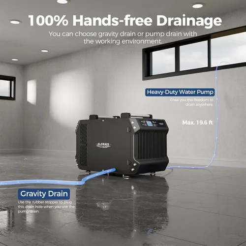 Vista 3 de ALORAIR 180 PPD Dehumidifier with Pump for Crawl Space and Basement Descongelación automática, inicio de memoria, hasta 2,300 pies cuadrados. Ft.