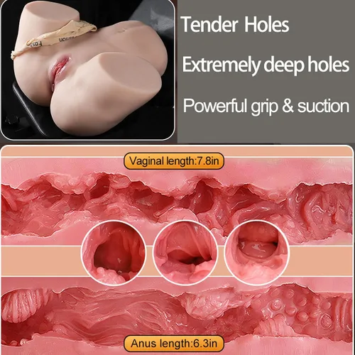 Vista 6 de Muñeca sexual BBW para hombres, culo grande con ano vaginal, juguetes sexuales para adultos, masturbador masculino 2 en 1, torso sexual realista