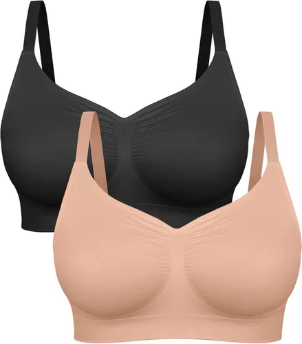 Vista 10 de FeelinGirl Bralettes para mujer con soporte, sujetadores cómodos sin aros, sin costuras, para uso diario