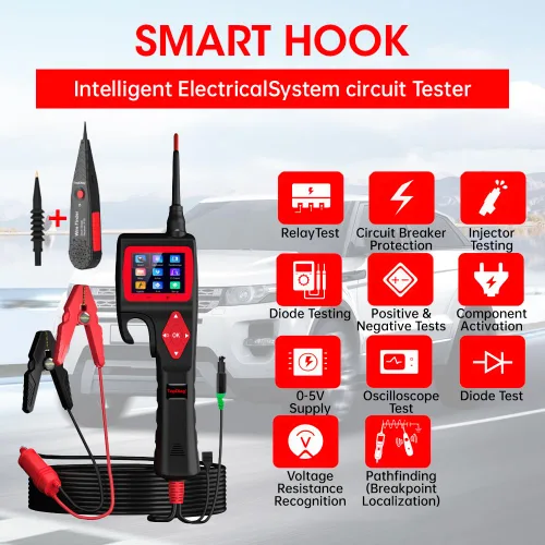 Vista 2 de Kit de sonda de circuito de potencia P200, probador de circuito automotriz de 9-30V, buscador de disyuntores, multímetro/componente