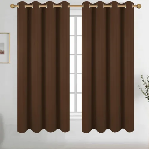Vista 114 de Diraysid Cortinas opacas beige con ojales para dormitorio, con aislamiento térmico, cortinas de oscurecimiento de habitación, 38 x 54 pulgadas, 2