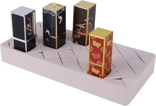 Vista 4 de TOPINCN Organizador de maquillaje cosmético de silicona para lápiz labial cosméticos titular caja de almacenamiento soporte de exhibición 24 ranuras