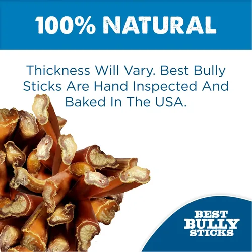 Vista 3 de Best Bully Sticks - Palitos de carne seca para perros, completamente naturales y digeribles, 100% carne de res alimentada con pasto, palitos