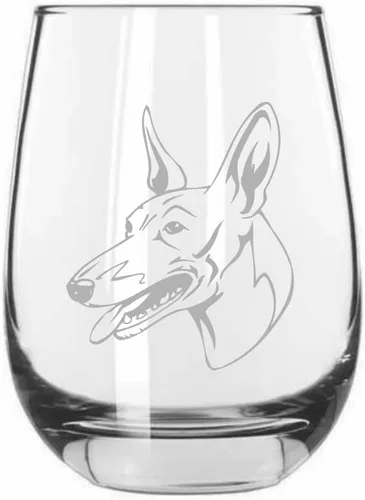 Vista 386 de Shar Pei (chino) - Vaso de vino sin tallo grabado para perro, 15.25 onzas