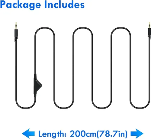 Vista 9 de Mcbazel 2M - Cable de repuesto para auriculares de 6.5 pies con control de volumen para Astro A10/A30/A40, cable de auriculares para PS5/PS4/Xbox