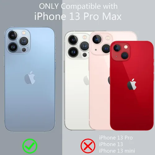 Vista 2 de Fingic Compatible con iPhone 13 Pro Max 5G, funda delgada y resistente con soporte giratorio para cinturón, funda a prueba de golpes para iPhone 13