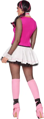 Vista 2 de Spirit Halloween Monster High Disfraz de Draculaura para adultos, con licencia oficial, disfraz de grupo, peluca se vende por separado