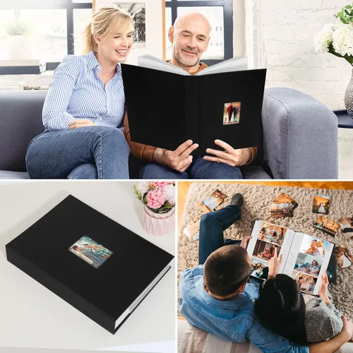 Vista 8 de Aevdor - Álbum de fotos de 4 x 6 con capacidad para 360 fotos, cubierta de cuero con áreas de notas para fotos de graduación, bodas, niños, familia