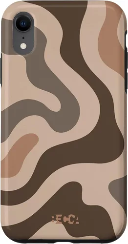 Vista 9 de iPhone 12 mini Retro líquido remolino Groovy café latte patrón marrón caja del teléfono