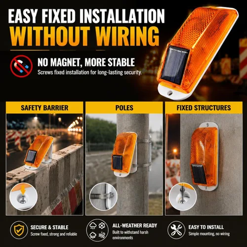 Vista 5 de Luz de advertencia estroboscópica solar: Lámpara de advertencia LED estroboscópica sensible, súper brillante, IP65, impermeable, control de luz