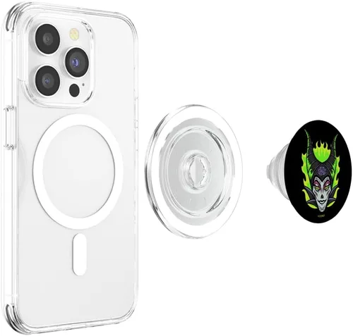 Vista 4 de Disney Villains Maléfica Cráneo de Azúcar Estilo Retrato PopSockets MagSafe PopGrip para iPhone
