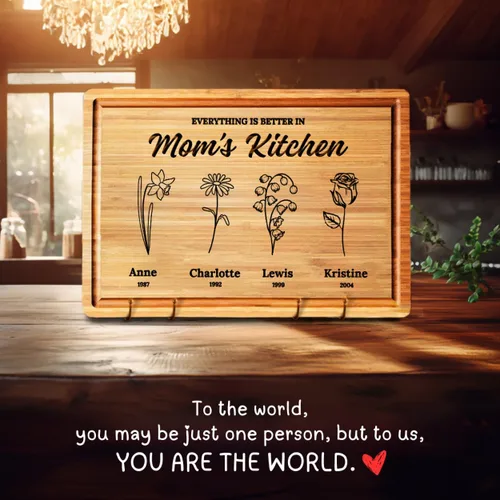 Vista 4 de Regalos de Navidad personalizados para mamás y abuelas, regalo de Navidad personalizado con diseño de flores de jardín, regalo de cocina perfecto