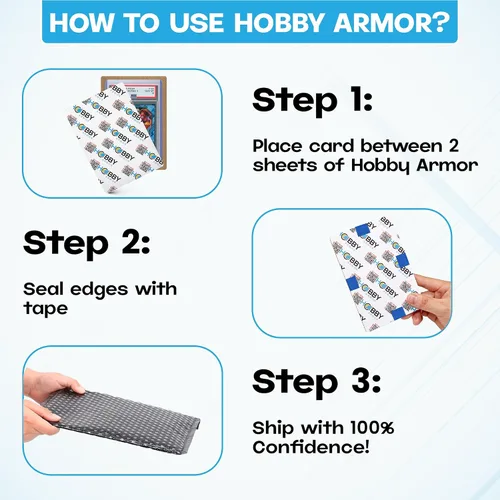 Vista 6 de Hobby Armor - Paquete de 100 protectores de envío de tarjetas coleccionables graduadas, 4 x 6 pulgadas con esquinas redondeadas, protector