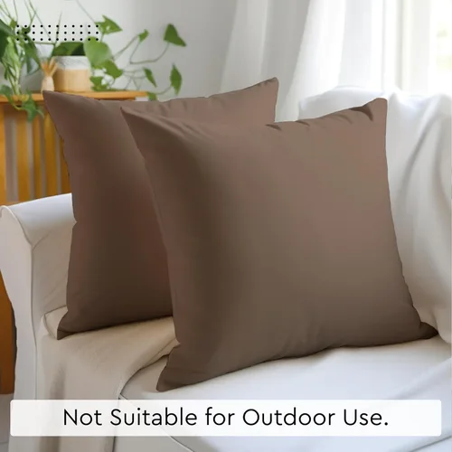 Vista 5 de Encasa XO Juego de 2 fundas de almohada de 12 x 12 pulgadas, color beige, sin rellenos, fundas de almohada de algodón para sala de estar, cama