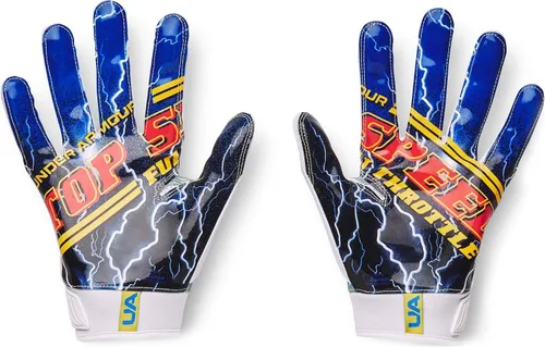 Vista 2 de Under Armour Guantes Blur para hombre (XXL, blanco/azul/amarillo taxi), Amarillo, blanco