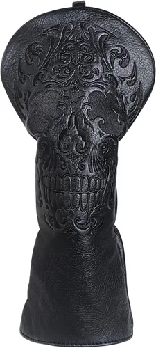 Vista 10 de Craftsman Golf Fundas para Cabezas de Palos de Golf de Calavera Esqueleto Negro para Maderas, Drivers, Híbridos y Hierros