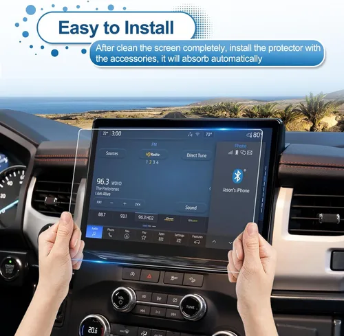 Vista 7 de Protector de pantalla Expedition 2022 2023 2024 para Ford Expedition (XL STX/XLT/Limited/Timberline) Pantalla táctil SYNC4 de 12 pulgadas, vidrio