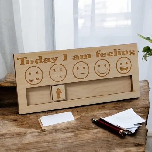 Vista 7 de Cartel de "Today I Am Feeling" - Tabla de estado de ánimo de emoji, rastreador diario de sentimientos para niños y adultos, terapia, autismo