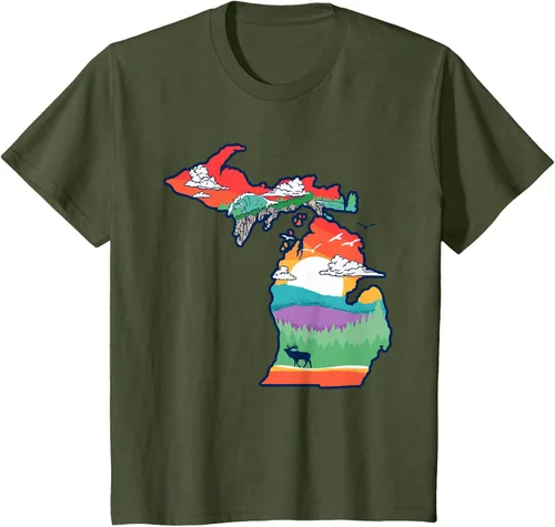 Vista 11 de Michigan Outside - Camiseta con ilustración artística