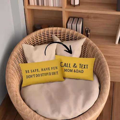 Vista 26 de Mingnei Funda de almohada con texto en inglés "Call Your Mom", divertida funda de almohada reversible decorativa de 12 x 20 pulgadas, regalos