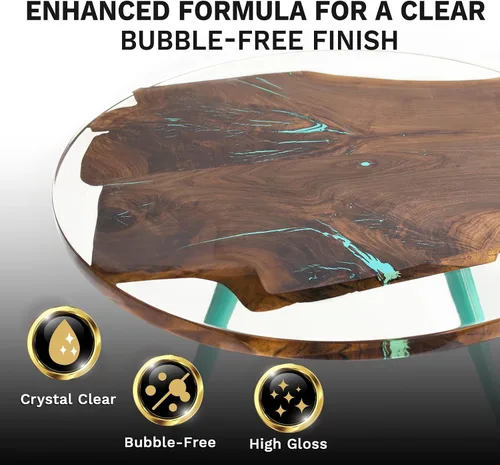 Vista 8 de Teexpert Kit de resina epoxi de 3 galones: nueva versión de resina de vertido profundo de 2 a 5 pulgadas para mesa de río de trabajo de madera