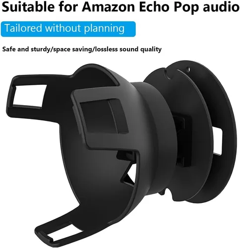 Vista 3 de Estante de pared para altavoces Echo Pop, soporte para Echo Pop con gestión de cables integrada que ahorra espacio para accesorios de altavoces Echo