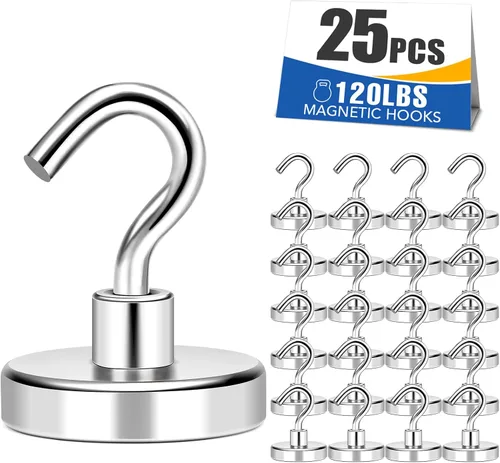 Vista 12 de MIKEDE Ganchos magnéticos negros resistentes de 30 libras imanes fuertes