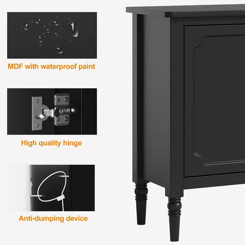 Vista 6 de RoyalCraft Armario buffet con almacenamiento, aparador moderno de mediados de siglo con 3 puertas, mesa de café pintada con estantes ajustables