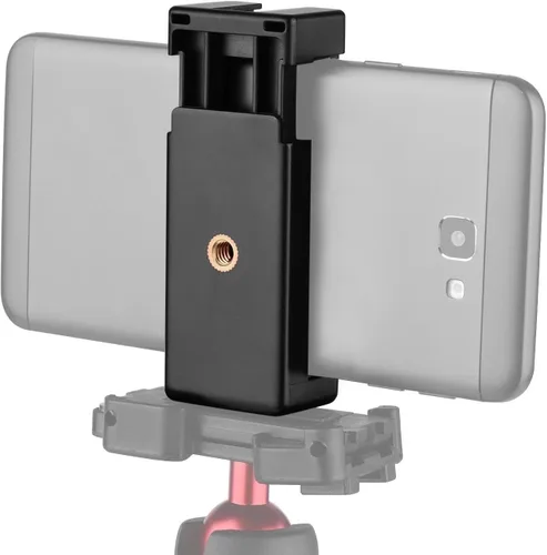 Vista 2 de S - Juego de 2 soportes universales para teléfono inteligente para montar cualquier teléfono. Tiene tornillo de cámara (1/4 de pulgada 20), conecta