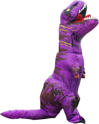 Vista 4 de KOOYNN Disfraz inflable de dinosaurio T-REX para Halloween para adultos