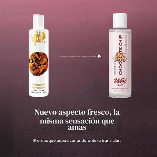 Vista 6 de Wet Chocolate Chip Cookie - Lubricante comestible, seguro para condones, sin azúcar, 3 onzas líquidas
