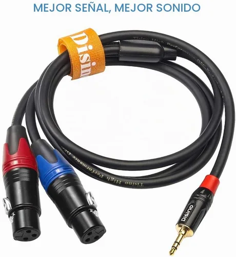 Vista 5 de Cable divisor Y de XLR doble hembra a 3,5 mm, cable de interconexión de micrófono de audio auxiliar estéreo TRS de XLR hembra desequilibrada a mini