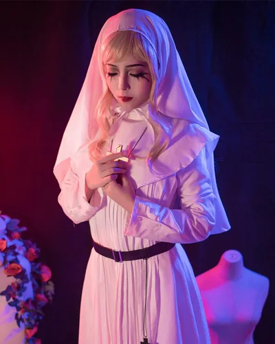 Vista 2 de Nuoqi Disfraz de monja Valak de película de terror para Halloween