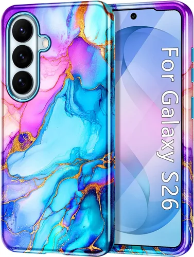 Vista 62 de Btscase para Samsung Galaxy S25, [Probado contra caídas de grado militar] Funda protectora de diseño de patrón de mármol, resistente, delgada