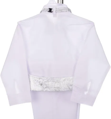 Vista 4 de Lito Angels Conjunto de 5 piezas de traje formal de jacquard para bebé niño