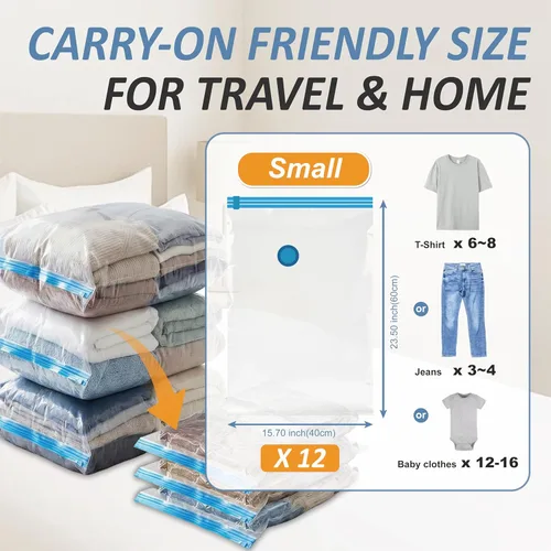 Vista 3 de Cozy Essential Vacuum Storage Bags, 80% Compression Vacuum Seal Space Saver Plastic Packaging Bags for Clothes, Blankets, Pillow, Bedding