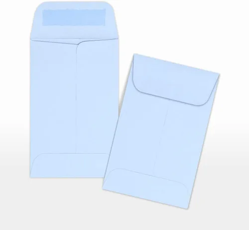 Vista 4 de LUXPaper Sobres para monedas, color azul bebé, 2 1/4 pulgadas x 3 1/2 pulgadas, 50