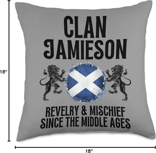 Vista 4 de Scotland Clan Gifts For The Jamieson Family Jamieson Clan Scottish Family Name Scotland Heráldica - Almohada de 18 x 18 pulgadas, multicolor