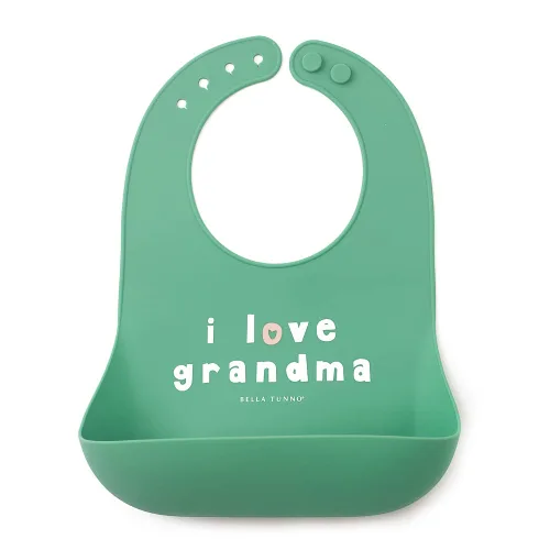 Vista 24 de Babero para bebés para comer de Bella Tunno, babero de silicona impermeable con gran atrapaalimentos, ajuste ajustable para bebés de 4 a 12 meses