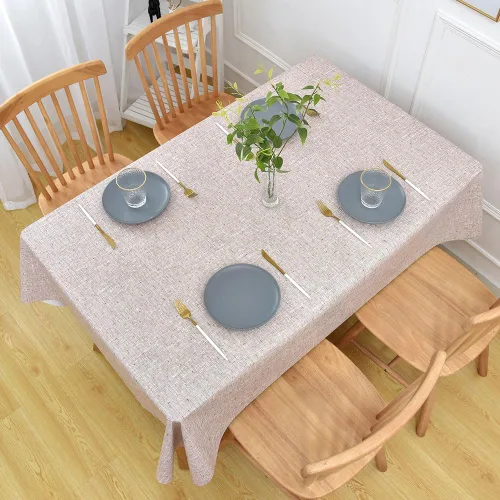 Vista 6 de Mantel Impermeable Limpiable para Mesa Rectangular, Manteles de Vinilo Resistente para Exteriores, Cubierta de Mesa de PVC para Picnic